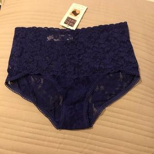 NWT Hanky Panky Retro V-Kini Floral Lace Midnight